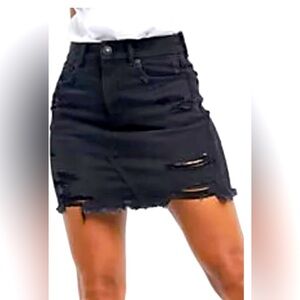 American eagle distressed denim mini skirt size 6